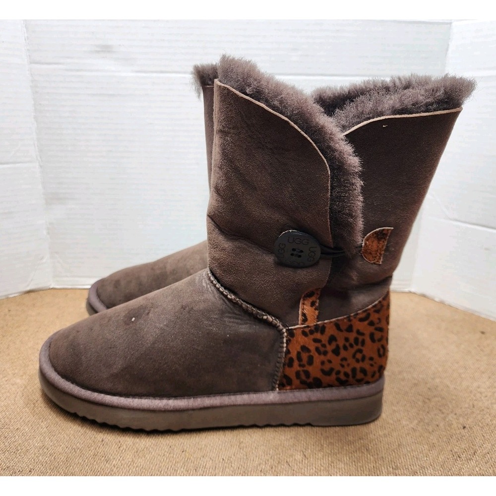SHEARERS Ugg Boots with EVA Soles leopard-print Hand made in Australia Sz 7/8